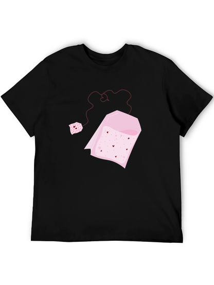 Heart Tea Bag Graphic Tee - Black