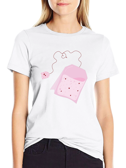 Heart Tea Bag Graphic Tee - Black