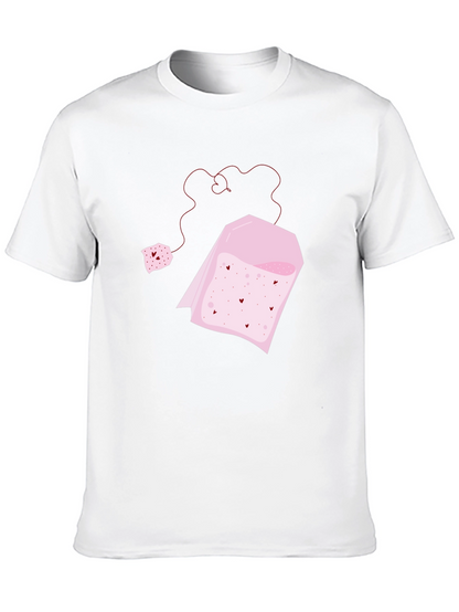 Heart Tea Bag Graphic Tee - Black