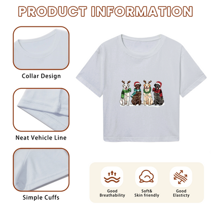 Festive Labrador Christmas Puppies Crop Top
