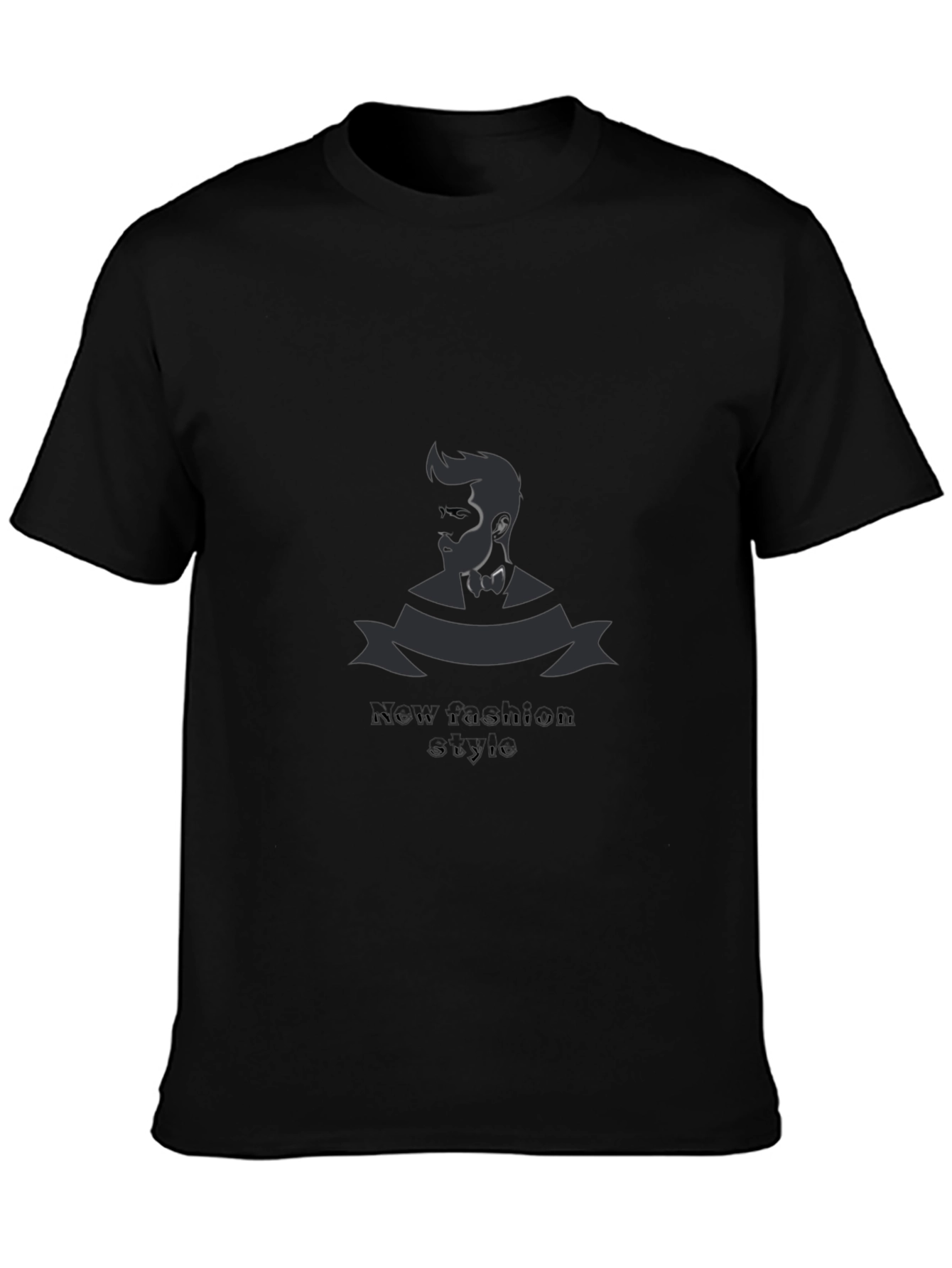 Mens Black Graphic Tee - New Fashion Style