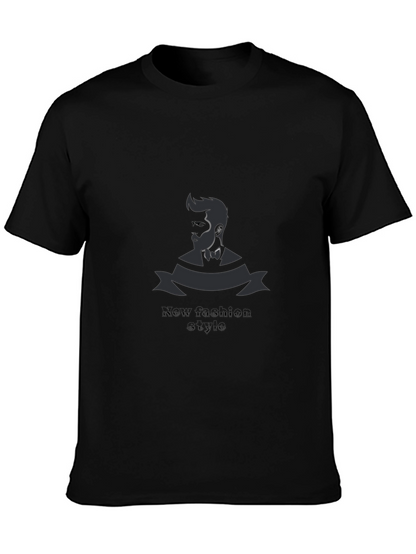 Mens Black Graphic Tee - New Fashion Style