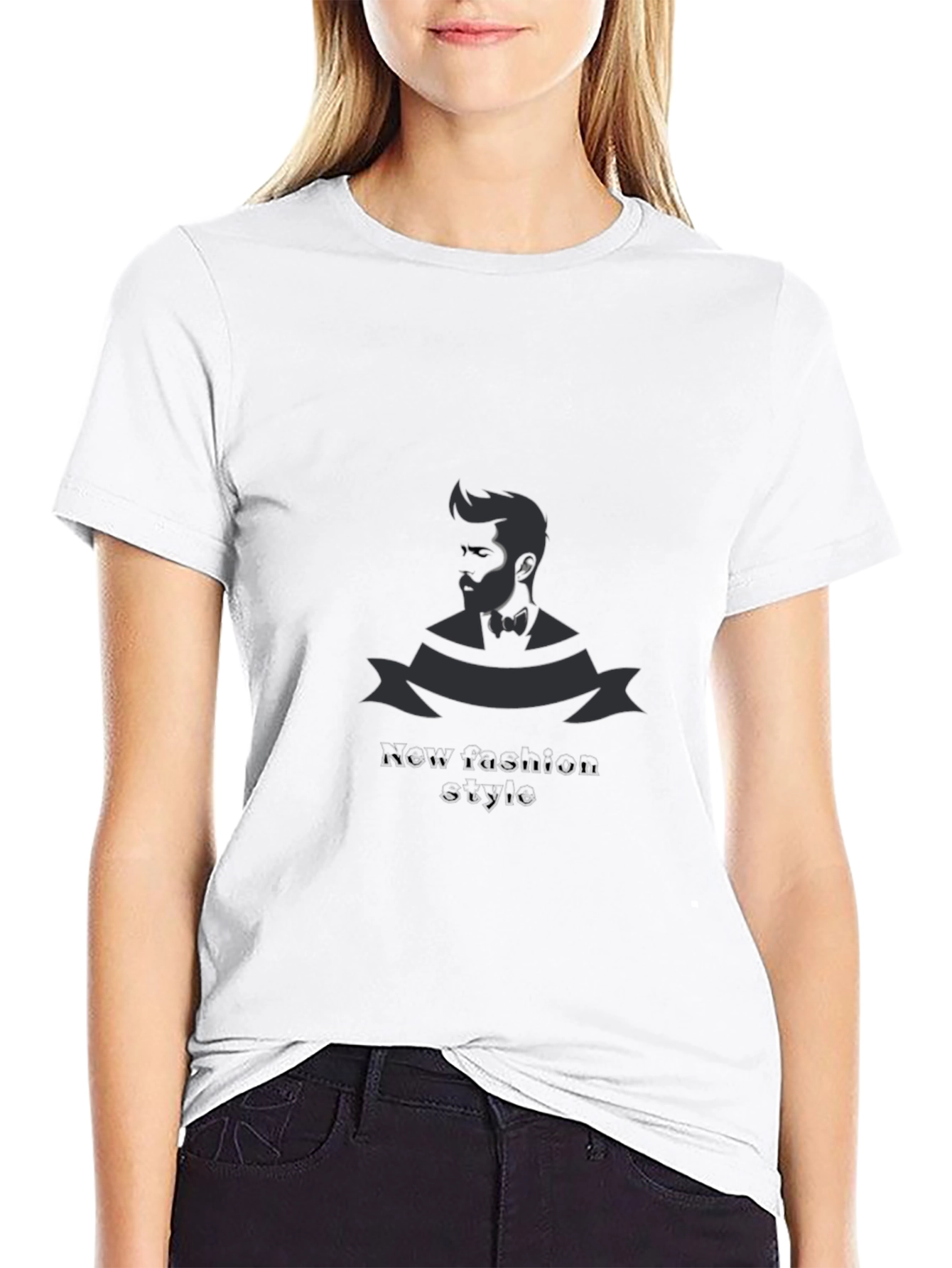 Mens Black Graphic Tee - New Fashion Style
