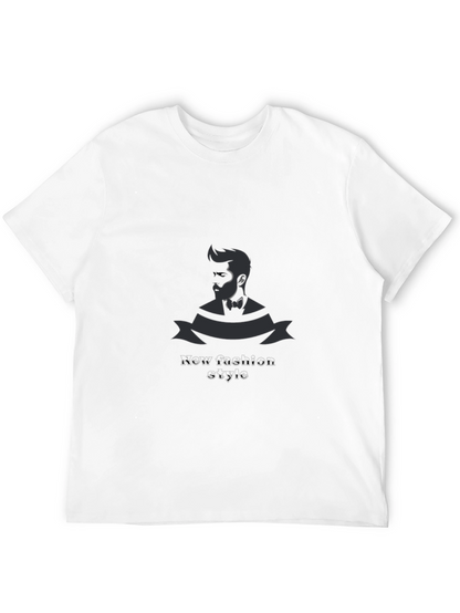Mens Black Graphic Tee - New Fashion Style