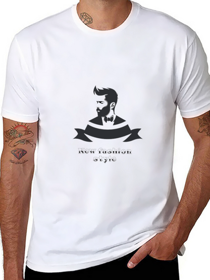 Mens Black Graphic Tee - New Fashion Style
