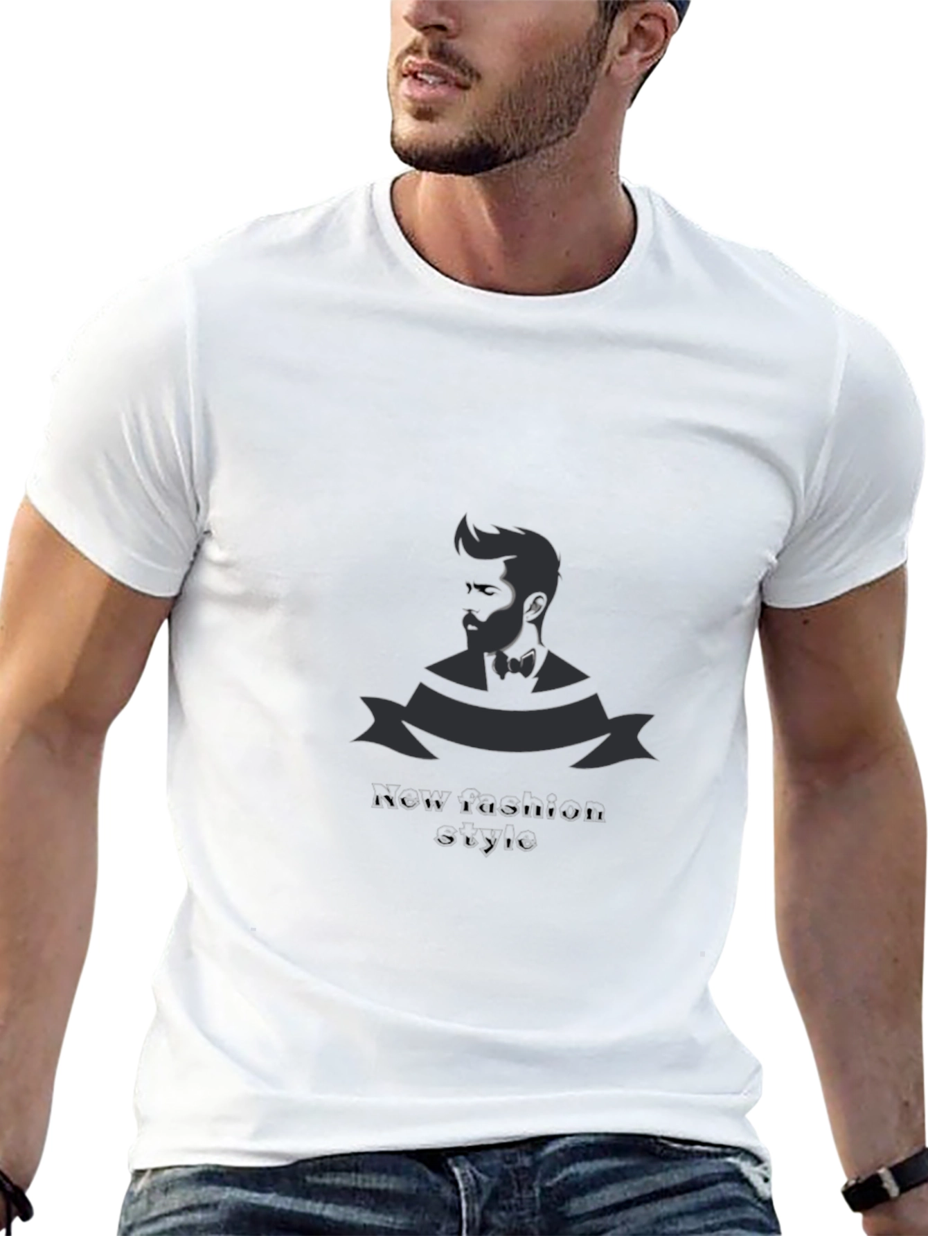 Mens Black Graphic Tee - New Fashion Style