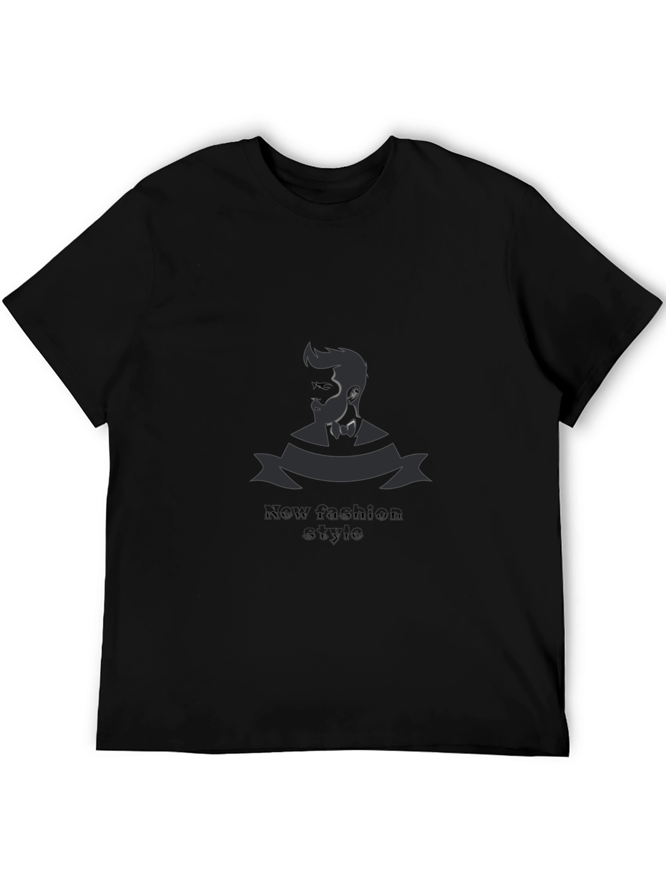 Mens Black Graphic Tee - New Fashion Style