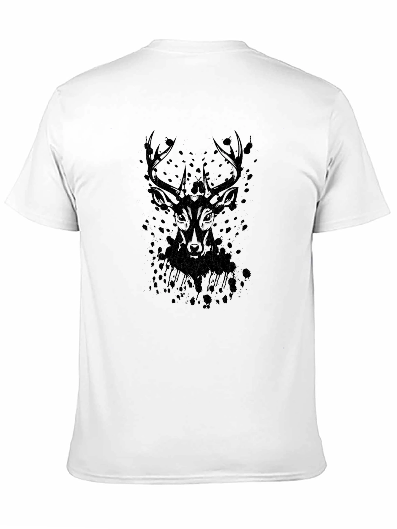 Mens Black Deer Graphic Tee - Stylish Casual Wear