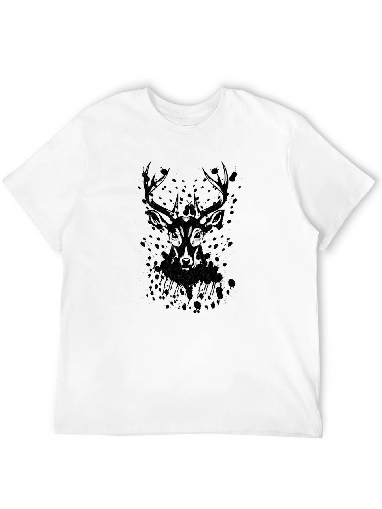 Mens Black Deer Graphic Tee - Stylish Casual Wear