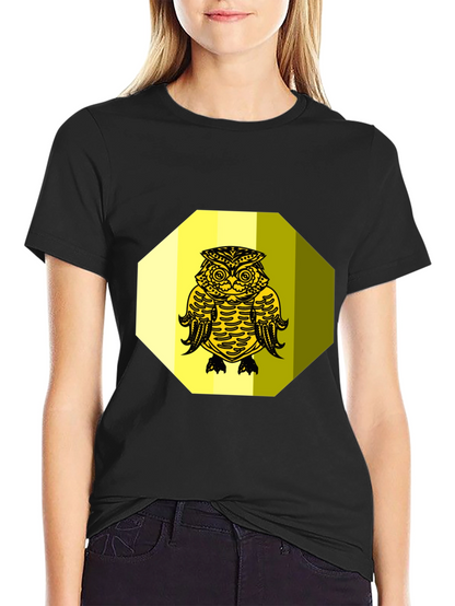 Owl Graphic Tee - Black Cotton Blend