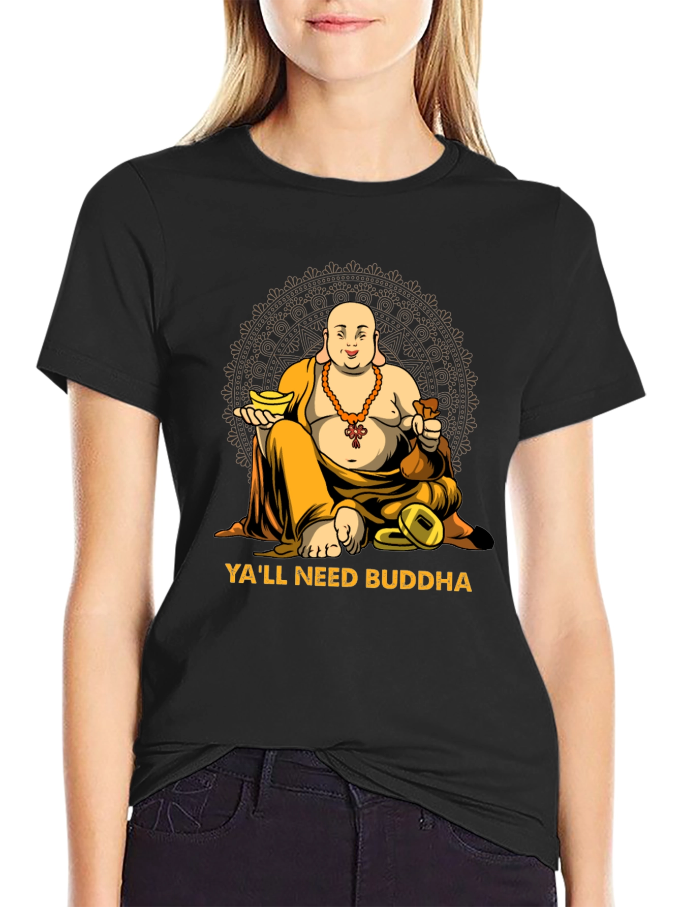 Yall Need Buddha Graphic T-Shirt - Relaxed Fit