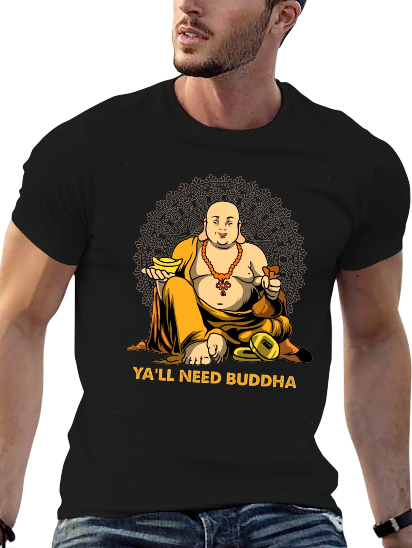 Yall Need Buddha Graphic T-Shirt - Relaxed Fit