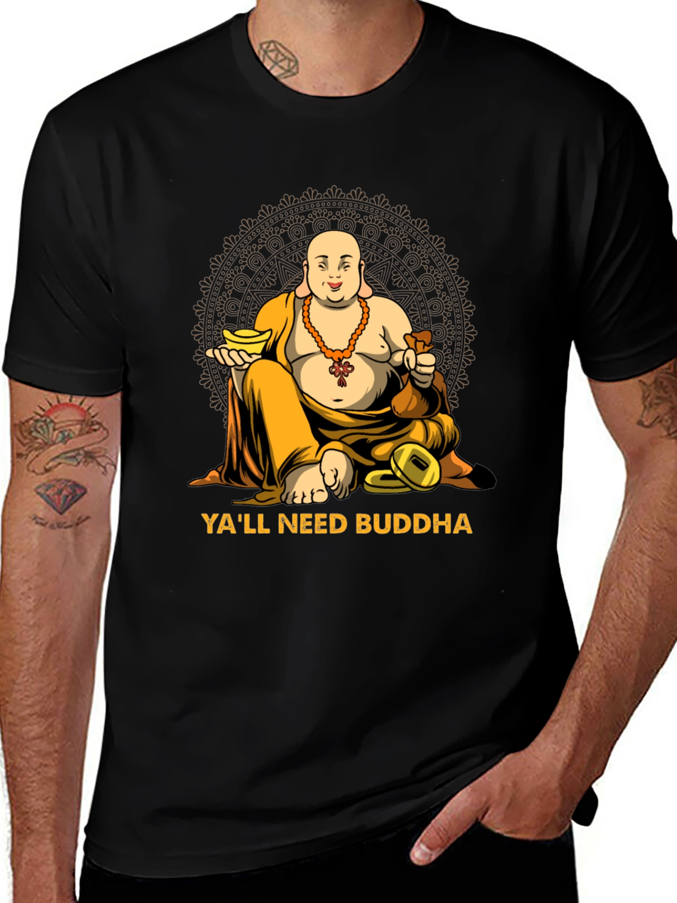Yall Need Buddha Graphic T-Shirt - Relaxed Fit