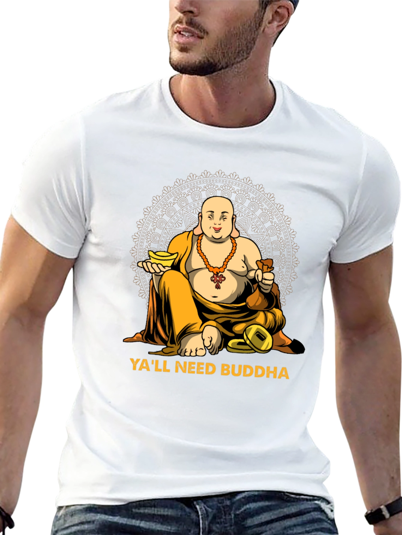 Yall Need Buddha Graphic T-Shirt - Relaxed Fit