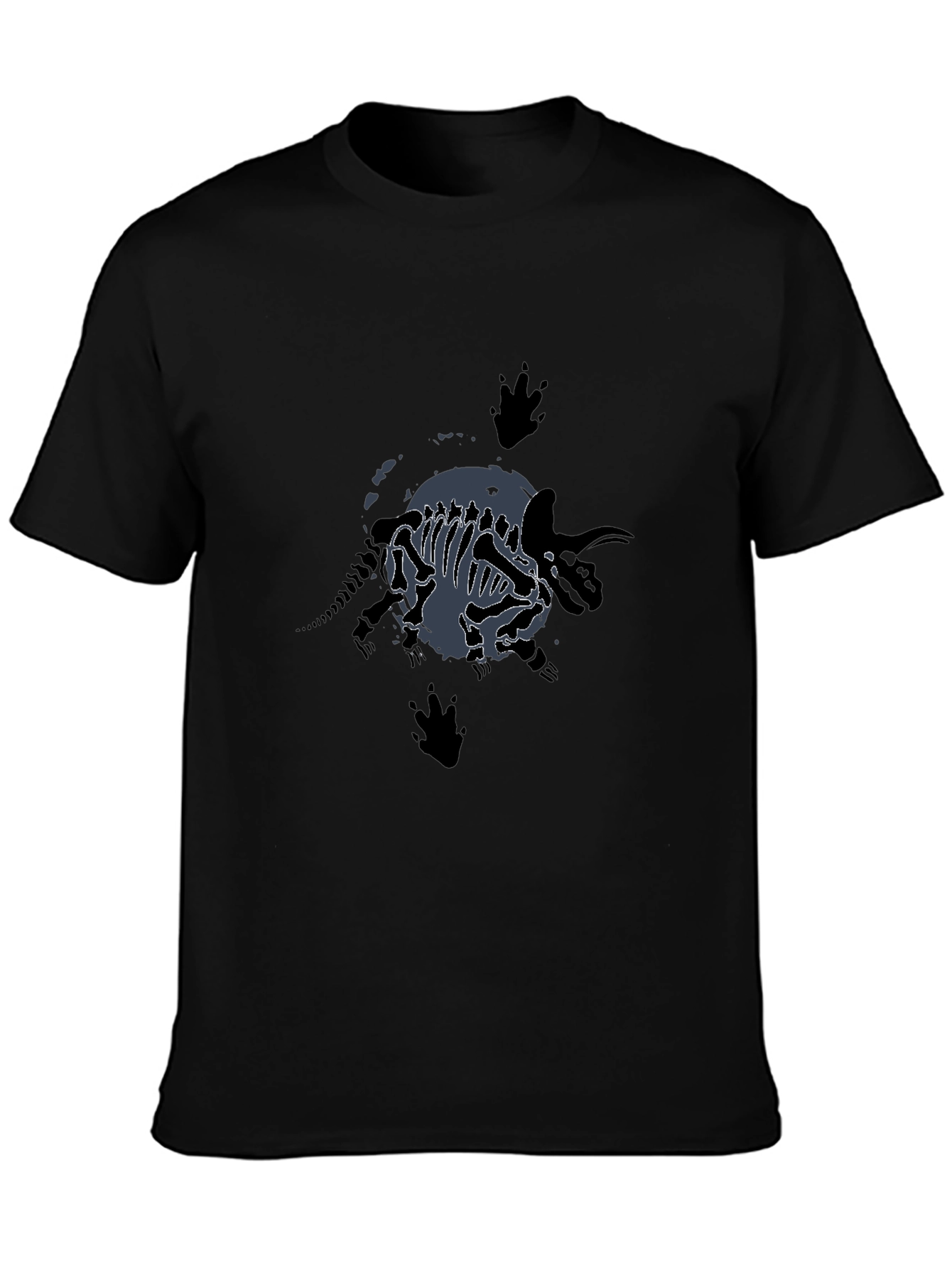 Dinosaur Fossil Graphic T-Shirt - Black