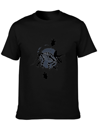 Dinosaur Fossil Graphic T-Shirt - Black