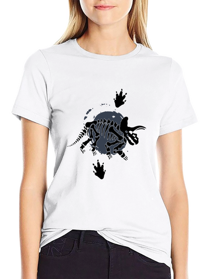Dinosaur Fossil Graphic T-Shirt - Black