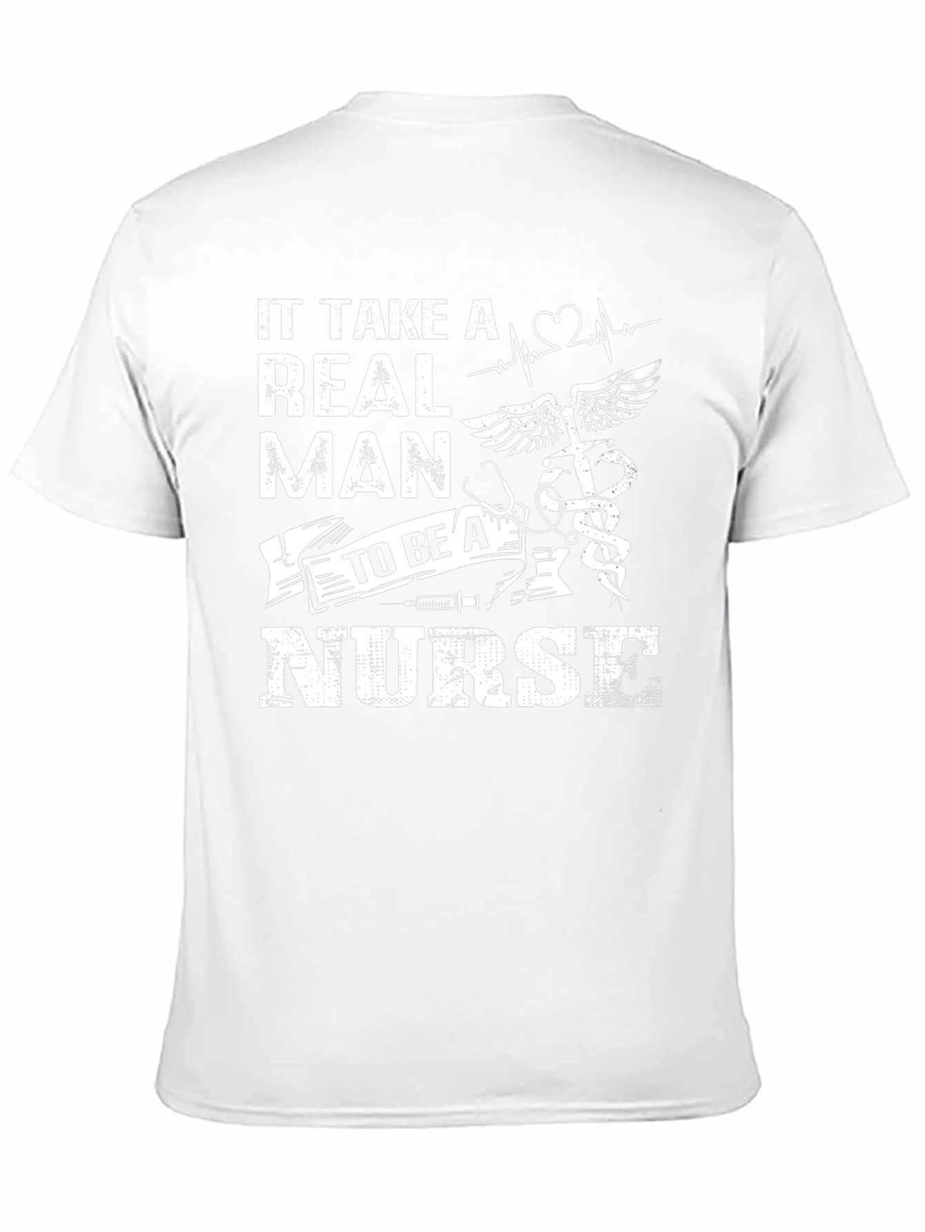 Real Man Nurse Graphic T-Shirt - Black Crew Neck