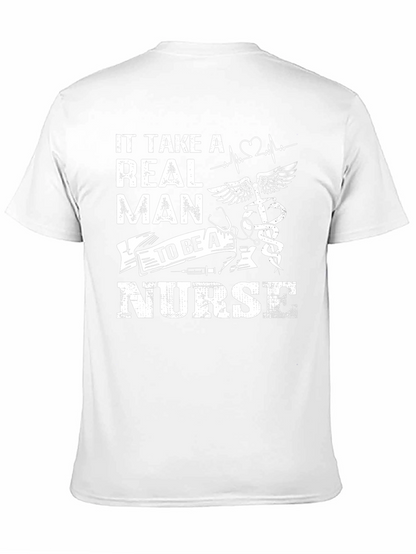 Real Man Nurse Graphic T-Shirt - Black Crew Neck
