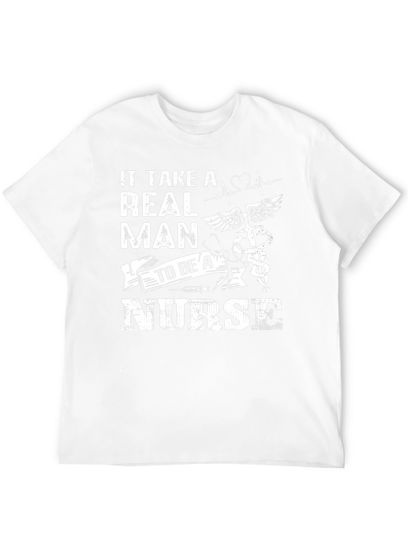 Real Man Nurse Graphic T-Shirt - Black Crew Neck
