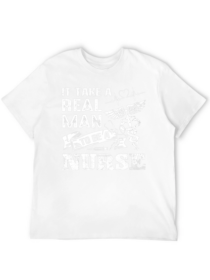Real Man Nurse Graphic T-Shirt - Black Crew Neck