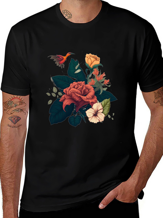 Floral T-Shirt: Stylish Graphic Tee for Men