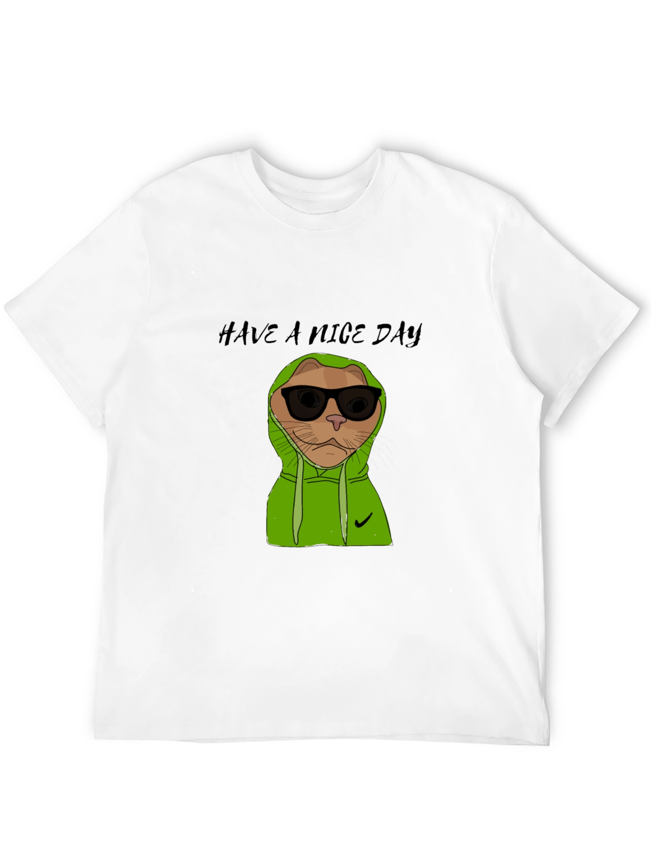 Cool Cat Graphic Tee - Have a Nice Day!