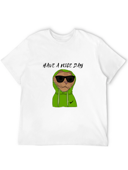 Cool Cat Graphic Tee - Have a Nice Day!