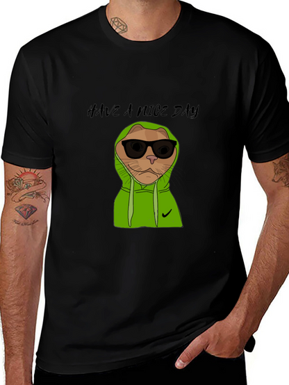 Cool Cat Graphic Tee - Have a Nice Day!