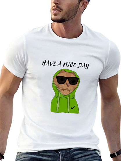 Cool Cat Graphic Tee - Have a Nice Day!