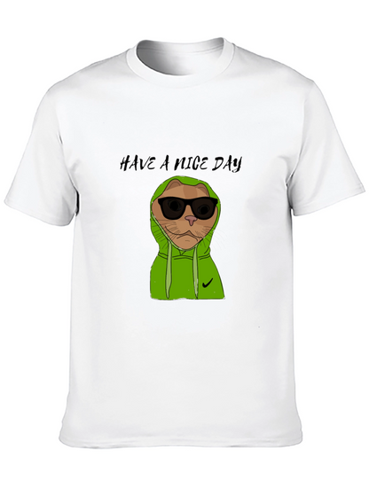 Cool Cat Graphic Tee - Have a Nice Day!