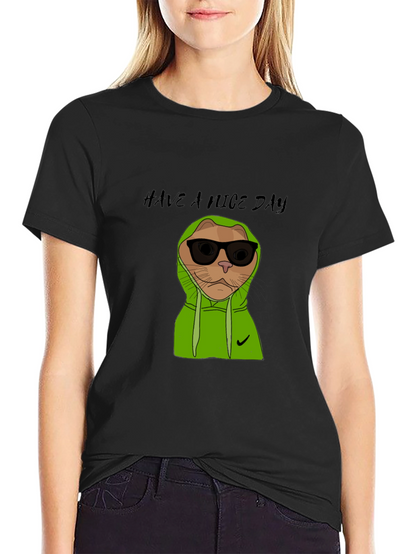 Cool Cat Graphic Tee - Have a Nice Day!