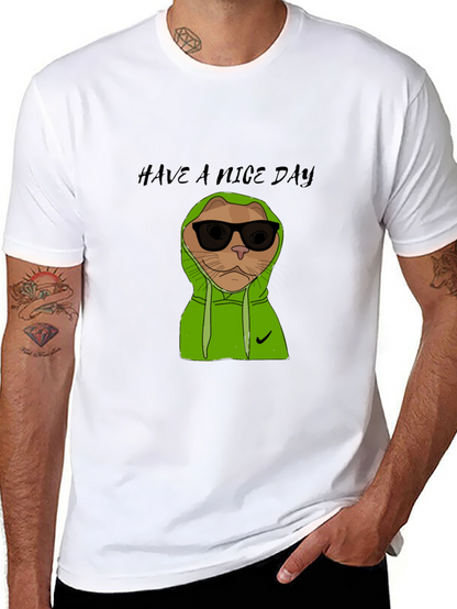 Cool Cat Graphic Tee - Have a Nice Day!