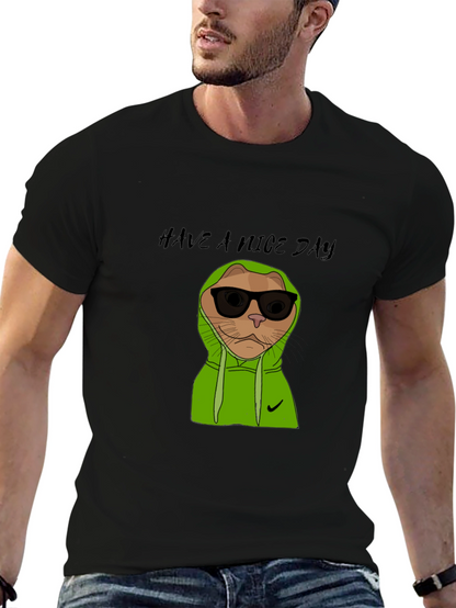 Cool Cat Graphic Tee - Have a Nice Day!