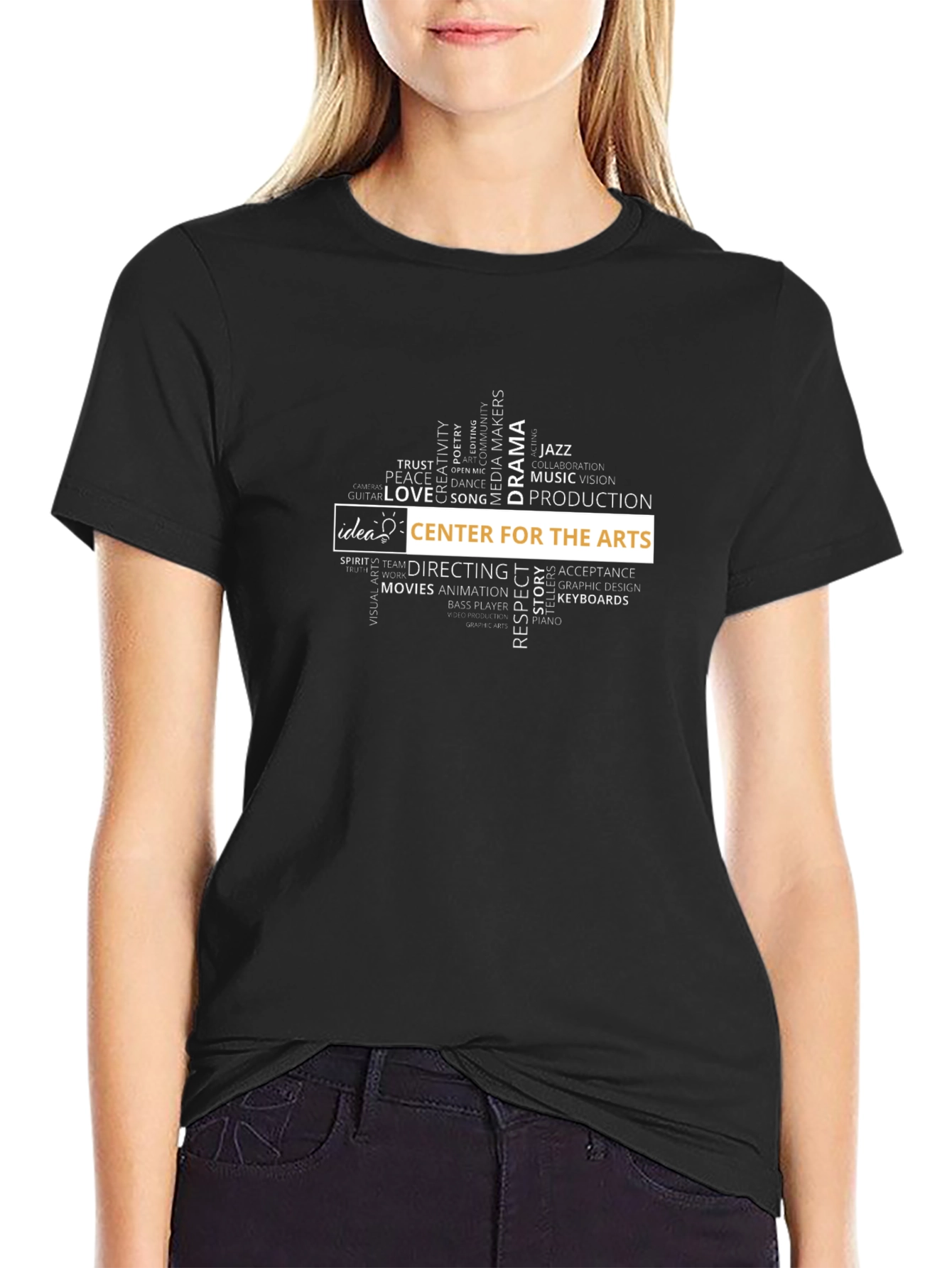 Arts Center Graphic Tee - Black Cotton T-Shirt