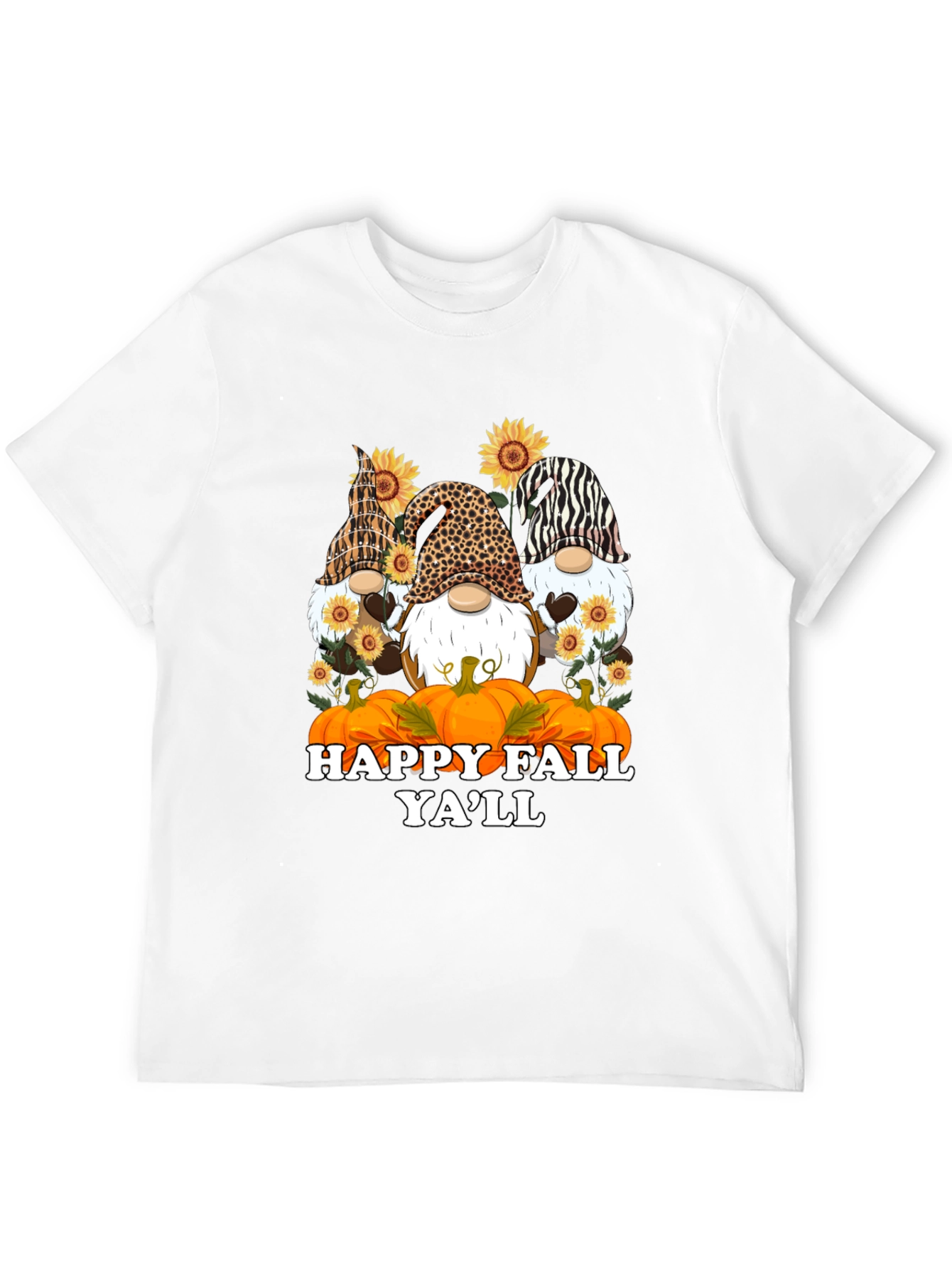 Happy Fall Yall Gnomes Black T-Shirt