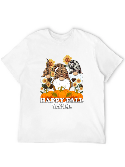 Happy Fall Yall Gnomes Black T-Shirt