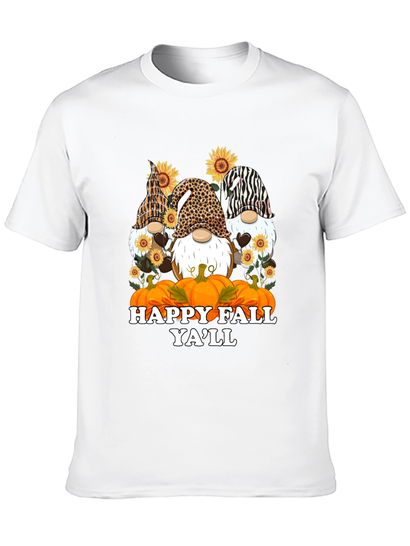 Happy Fall Yall Gnomes Black T-Shirt