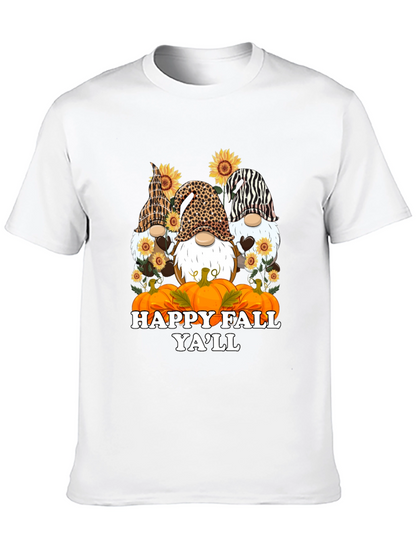 Happy Fall Yall Gnomes Black T-Shirt