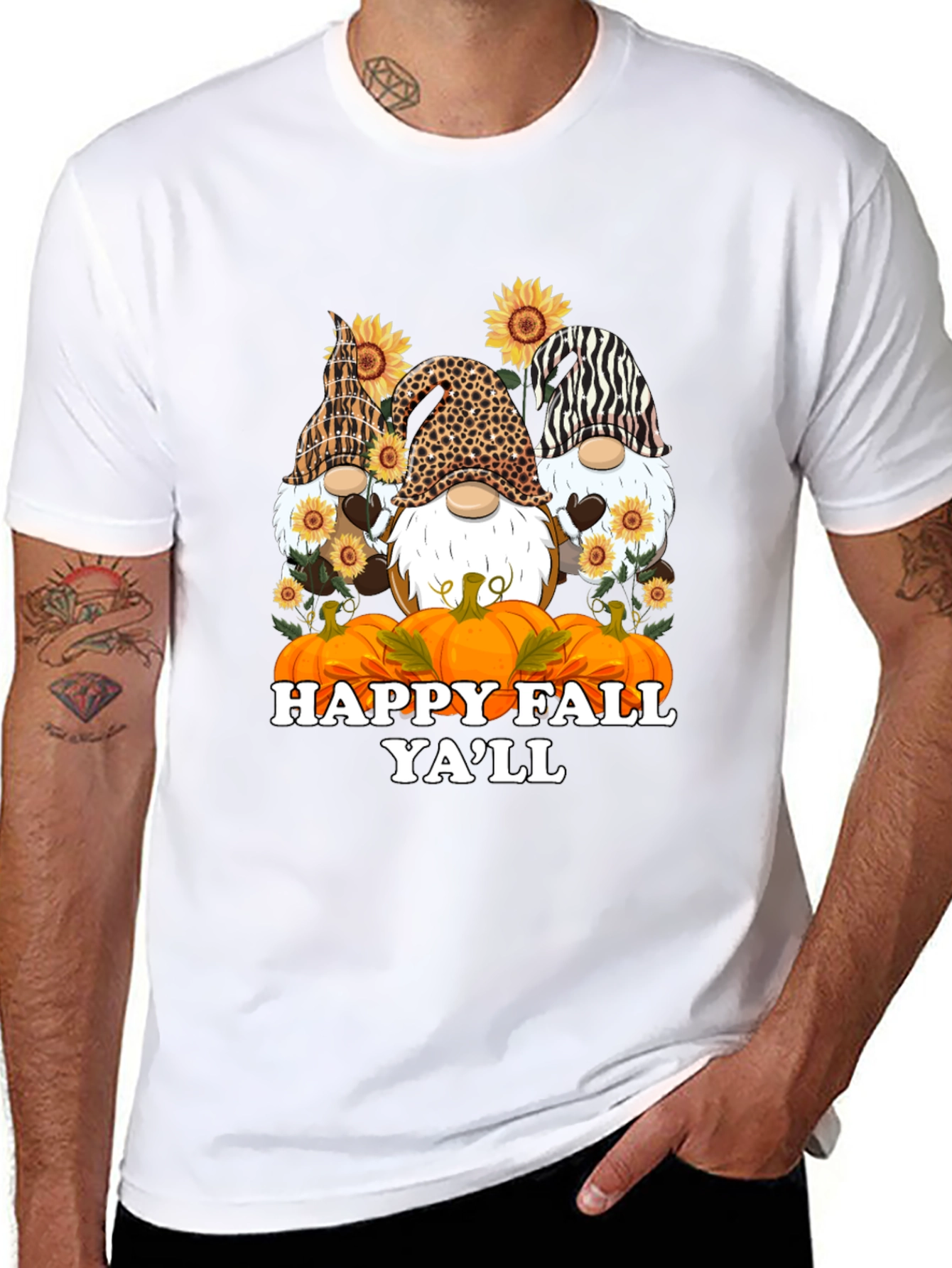 Happy Fall Yall Gnomes Black T-Shirt