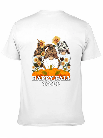 Happy Fall Yall Gnomes Black T-Shirt