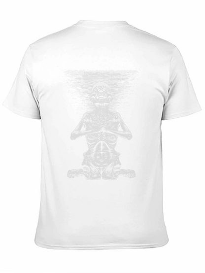 Yoga Skeleton Graphic Tee - Black Cotton T-Shirt