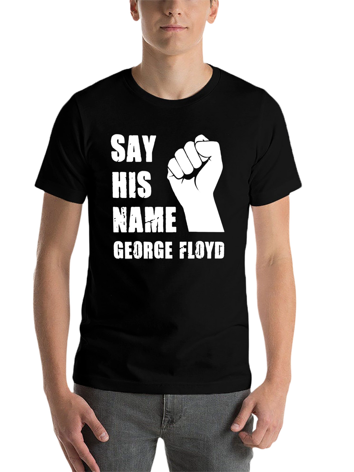Say His Name George Floyd T-Shirt Black