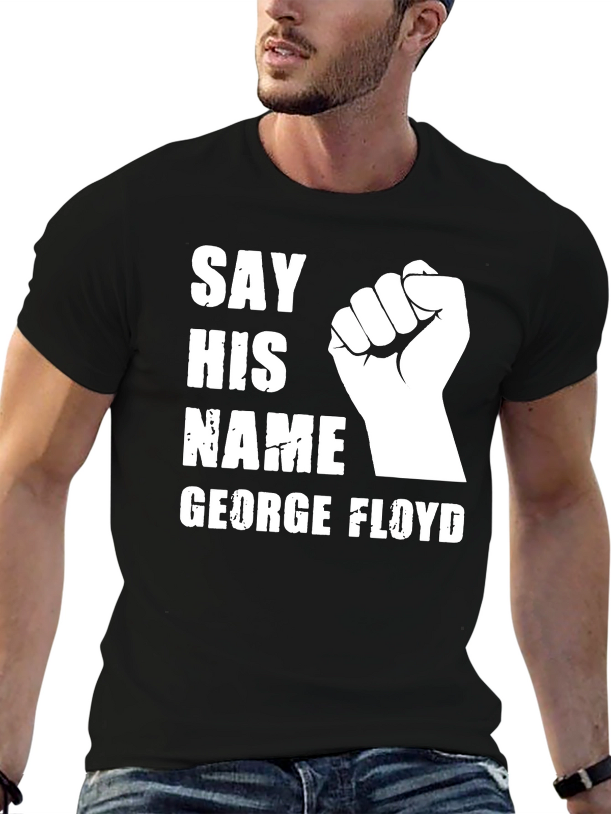 Say His Name George Floyd T-Shirt Black