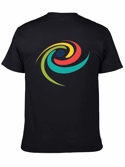Modern Swirl Graphic Tee - Black Cotton T-Shirt