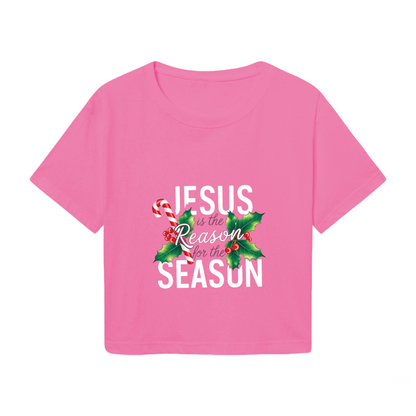 Jesus Is The Reason For The Season Festive Holiday Crop Top