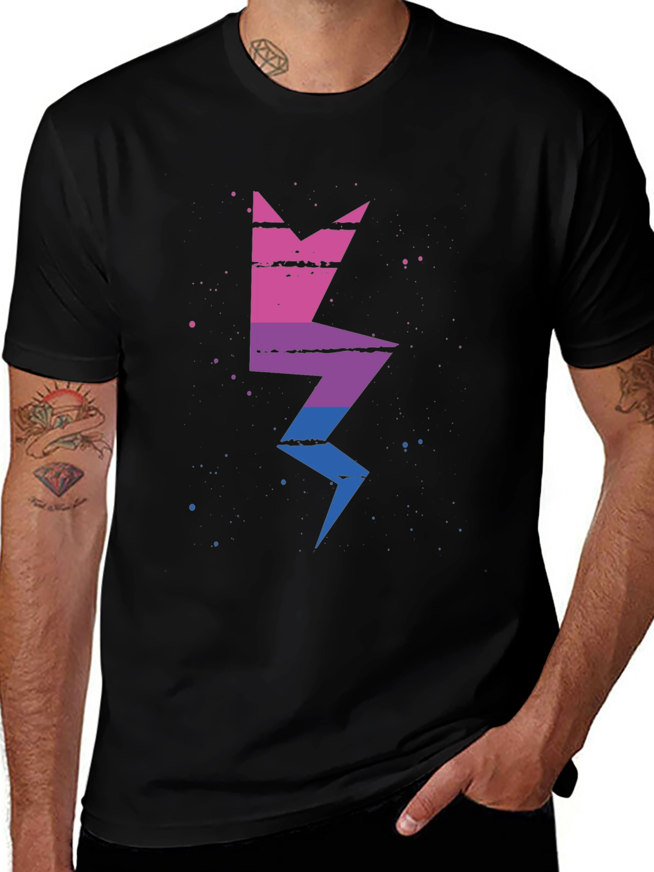 Bisexual Pride Lightning Bolt Graphic Tee