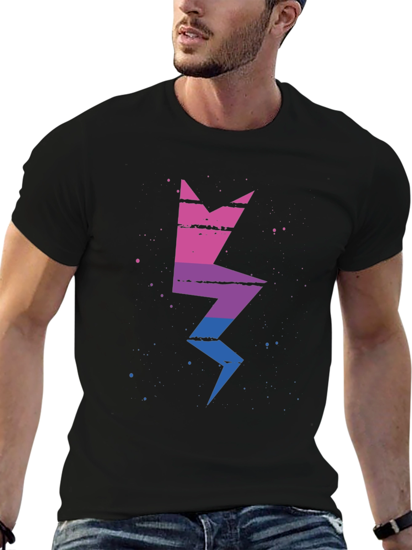 Bisexual Pride Lightning Bolt Graphic Tee