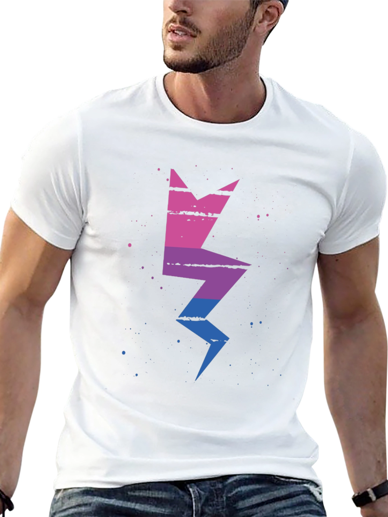 Bisexual Pride Lightning Bolt Graphic Tee