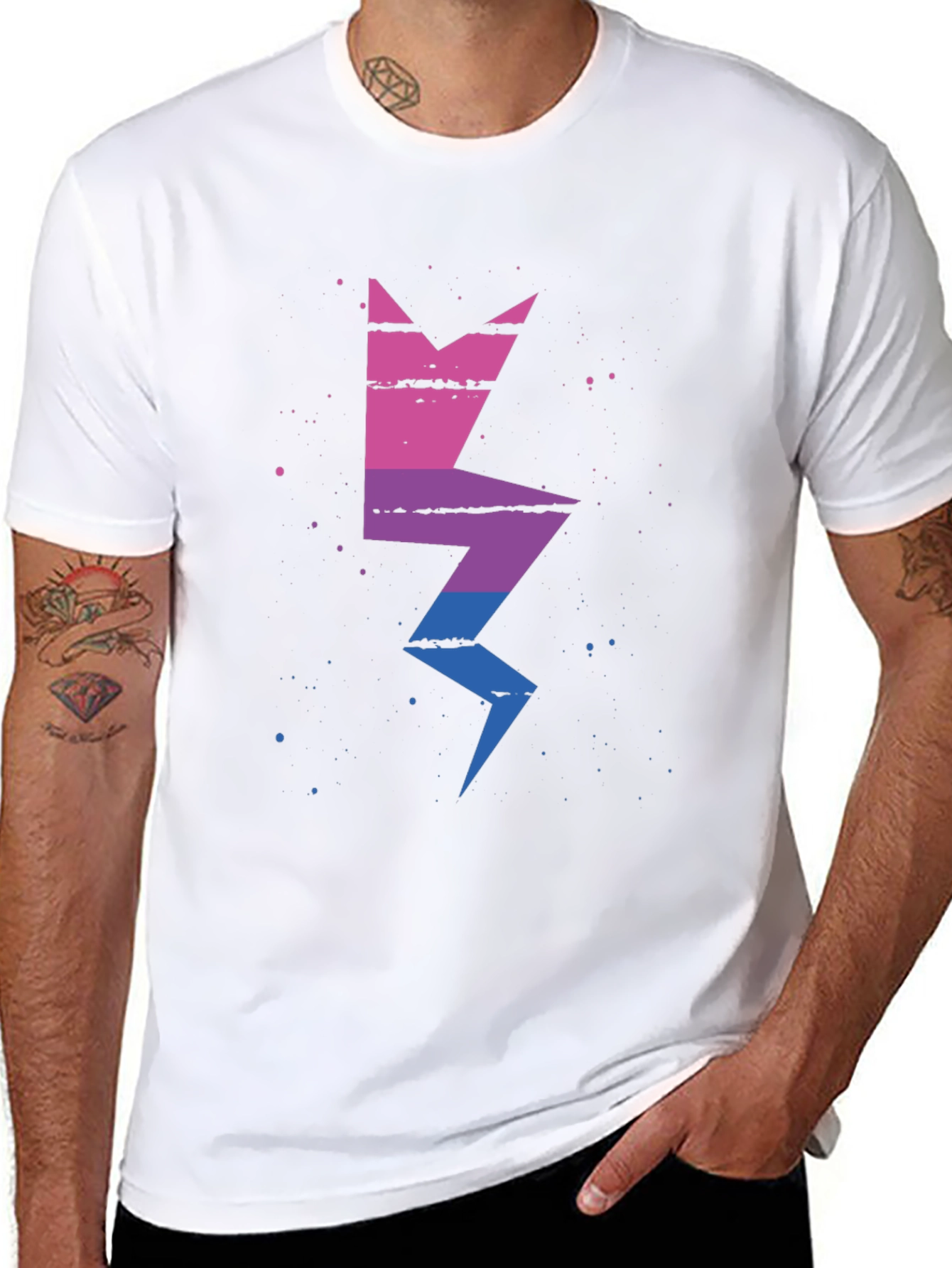 Bisexual Pride Lightning Bolt Graphic Tee